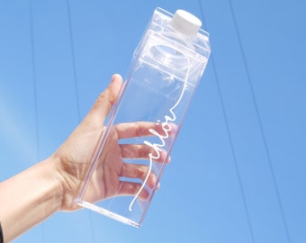 Milk Carton Acrylic Water Bottle Personalised