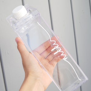 Milk Carton Acrylic Water Bottle Personalised image 2