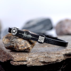 Pulsera con código QR, brazalete de cuero, ideas de regalo para hombres, pulsera con mensaje secreto, regalo para el Día del Padre, regalo de cumpleaños.