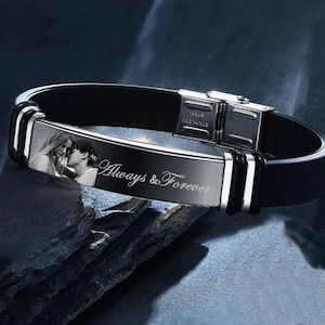 Herdenkingscadeaus, Vaderdagcadeau, souvenircadeau, verjaardagscadeau, gepersonaliseerde armband, mannen en vrouwen voor armband, fotoarmband