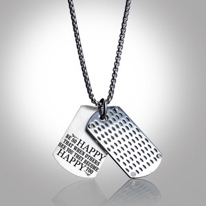 Regalo para el Día del Padre, collar con foto, collar con grabado, regalo personalizado para hombre (colgante de acero inoxidable, collar con placa de soldado), ideas de regalo para hombre
