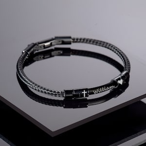 Pulsera de acero, regalos para él, regalo para novio, regalo personalizado, pulsera de acero inoxidable para hombre, regalo de aniversario, pulsera minimalista,