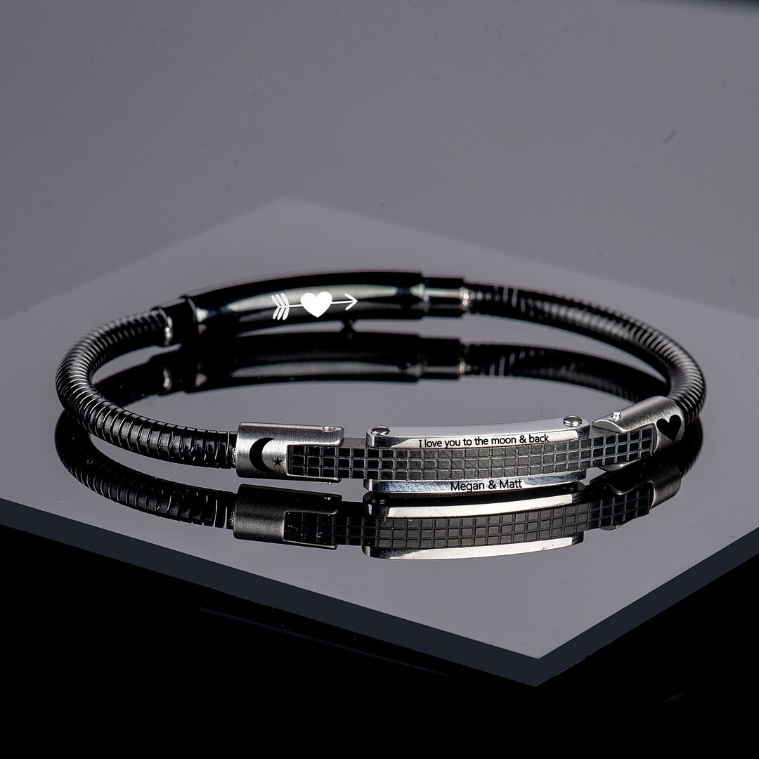 Steel Chain Link Snake Bracelet,personalized Gift for Him,anniversary