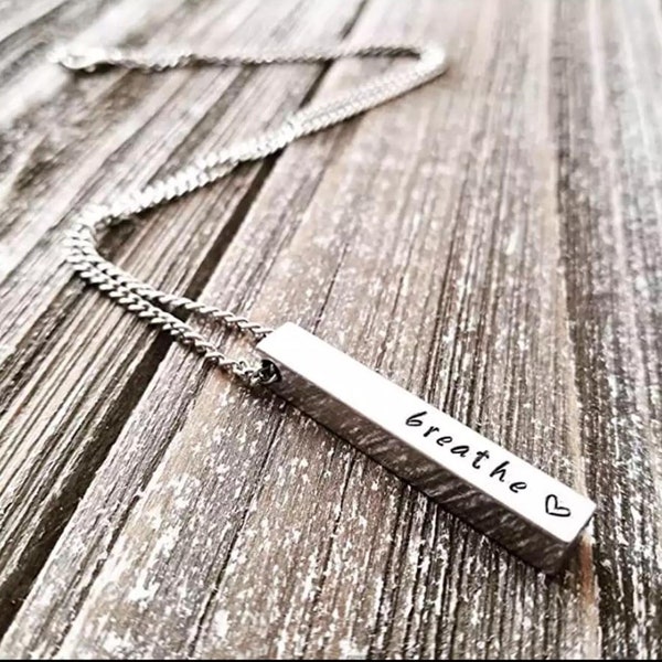 Personalized Necklace - Women and Men Necklace - Valentin's Day Gift - Stainless Steel Necklace - Custom Gift - Casual Pendant Bar Necklace