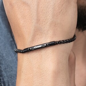 Pulsera de acero inoxidable para hombre / Pulsera de cadena para hombre / Ideas de regalos para hombre / Pulsera fina / Pulsera fina / Pulsera minimalista / Regalo de aniversario