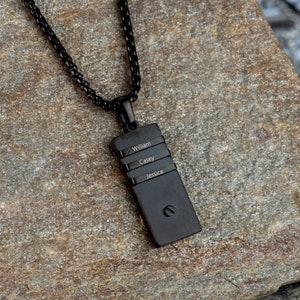 Colar com nome personalizado, colar de aço personalizado, colar de bar masculino, presente de Dia dos Pais, para ele, presente de aniversário para marido, presente de namorado