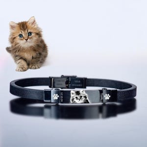 Custom Pet Portrait Charm Bracelet, Pet Memorial Gift, Custom Engraved Bracelet • Cat Lover Gift, Dog Dad Gift, Christmas Gift For Him