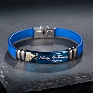 Regalo de recuerdo, regalo de cumpleaños, pulseras personalizadas, pulseras para hombres y mujeres, pulsera con nombre personalizado, pulsera con foto, pulsera de memoria