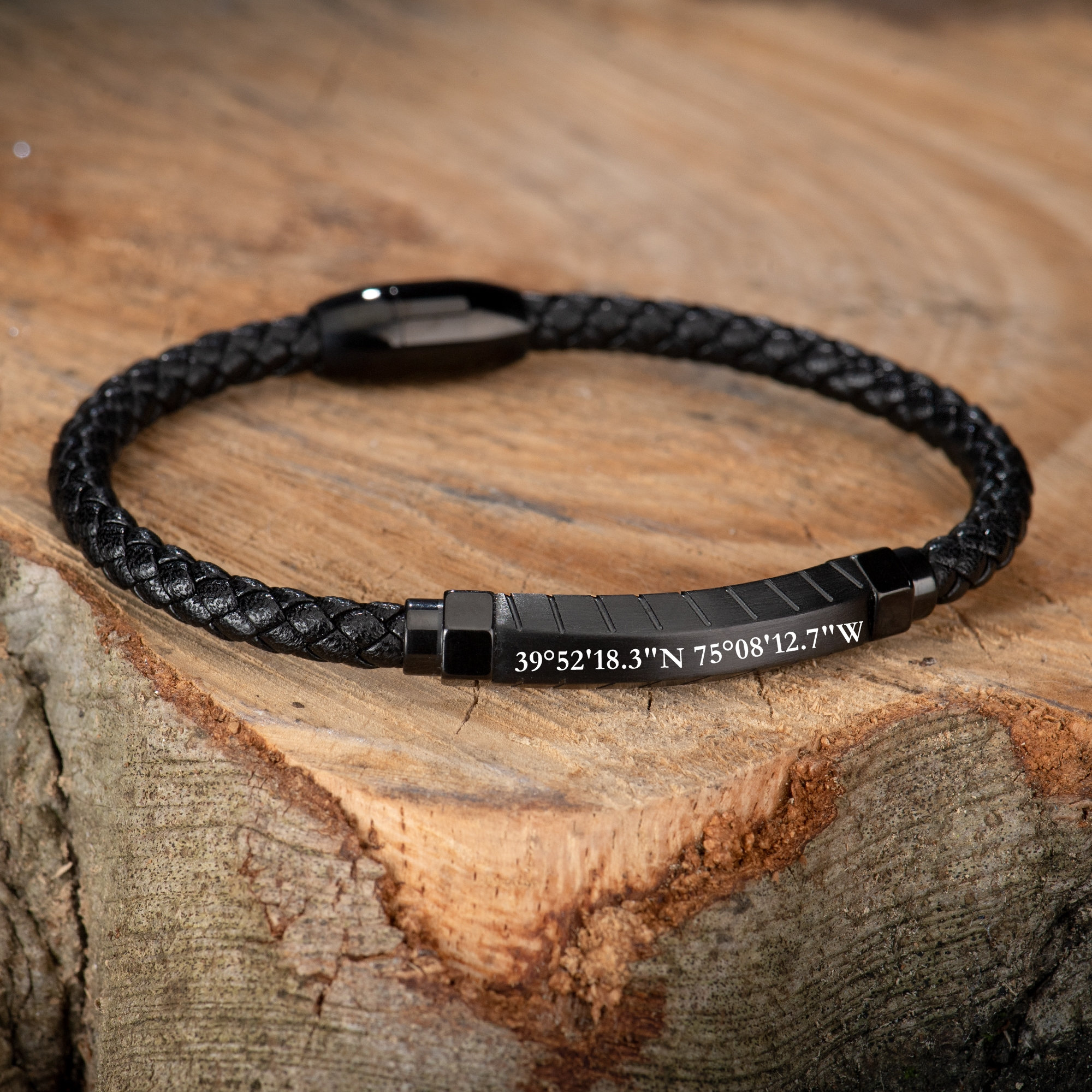 Mens leather coordinate bracelet deals