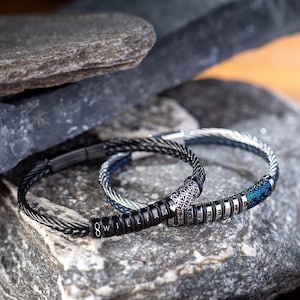 Pulsera de acero inoxidable personalizada para hombre/regalo de aniversario/brazalete con nombre para hombre/pulsera con nombre personalizado/regalo para hombre/regalo de Navidad