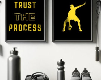 Set de arte mural para gimnasio: Más de 15 pósteres motivacionales de entrenamiento (descarga digital) 2026