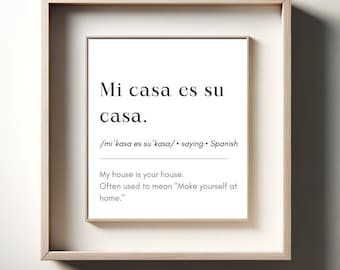 Spanish Definition Prints: Minimalist Wall Art (Digital Download Set of 6)
