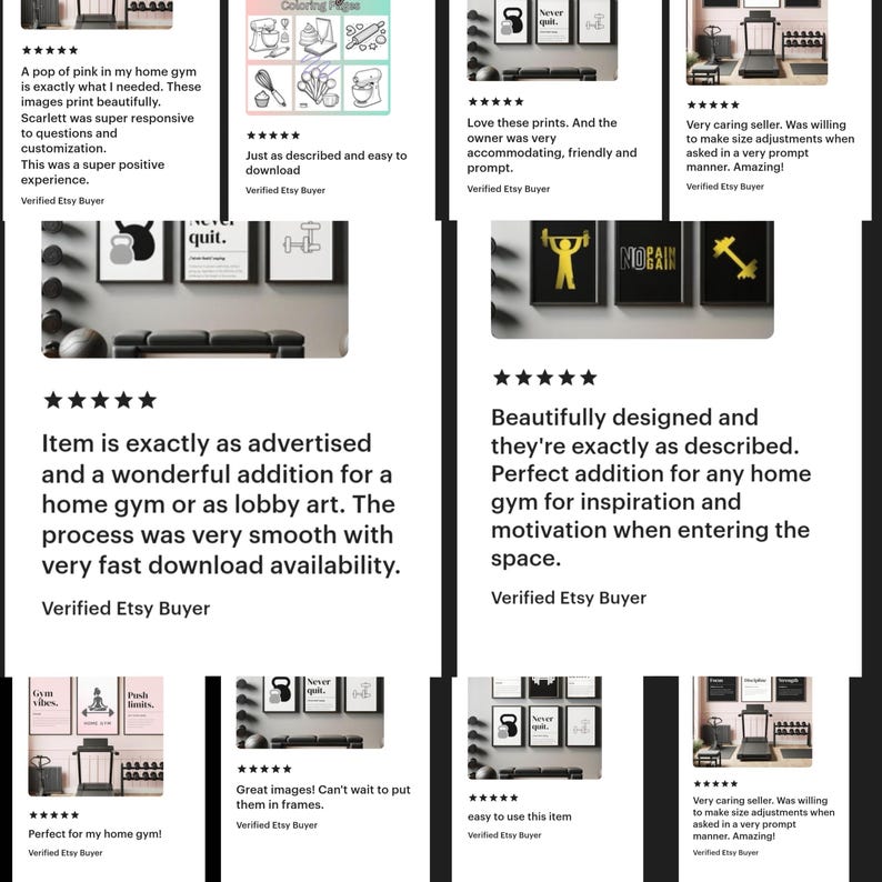 Home gym wall set of 6 black, fitness art, motivational poster, home gym quote, printable art, fitness motivation, gym printable poster; gym
