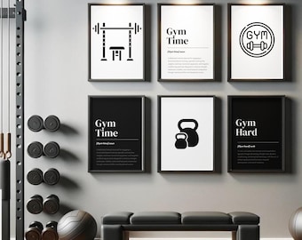 Gym Motivational Poster Set, 2026 workout Modern Fitness Decor (Digital Download), fathers day