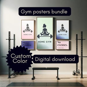 Home gym wall art set of 26 bundle, fitness art, motivational poster, home gym quote, printable art,fitness motivation, gym printable poster