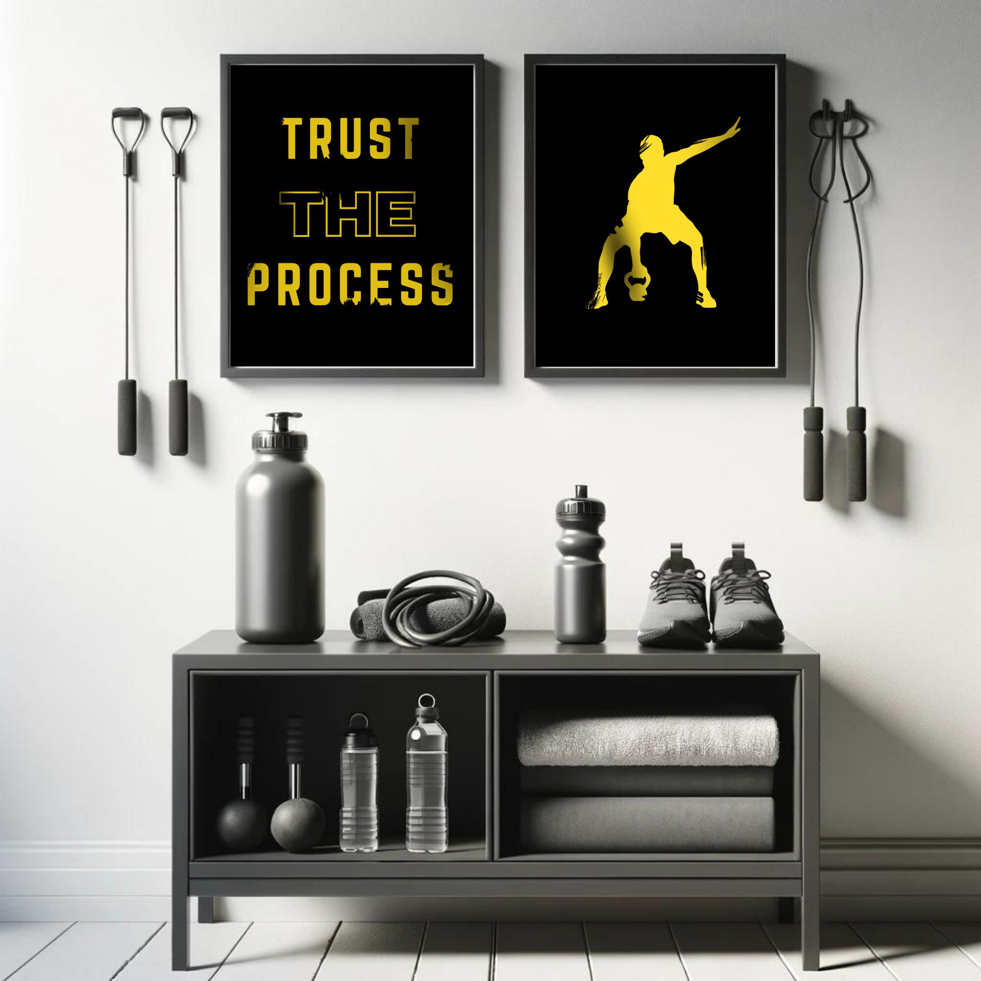 Fitness Gym Wall Set of 15 Printable, Fitness Art, Motivational Poster ...
