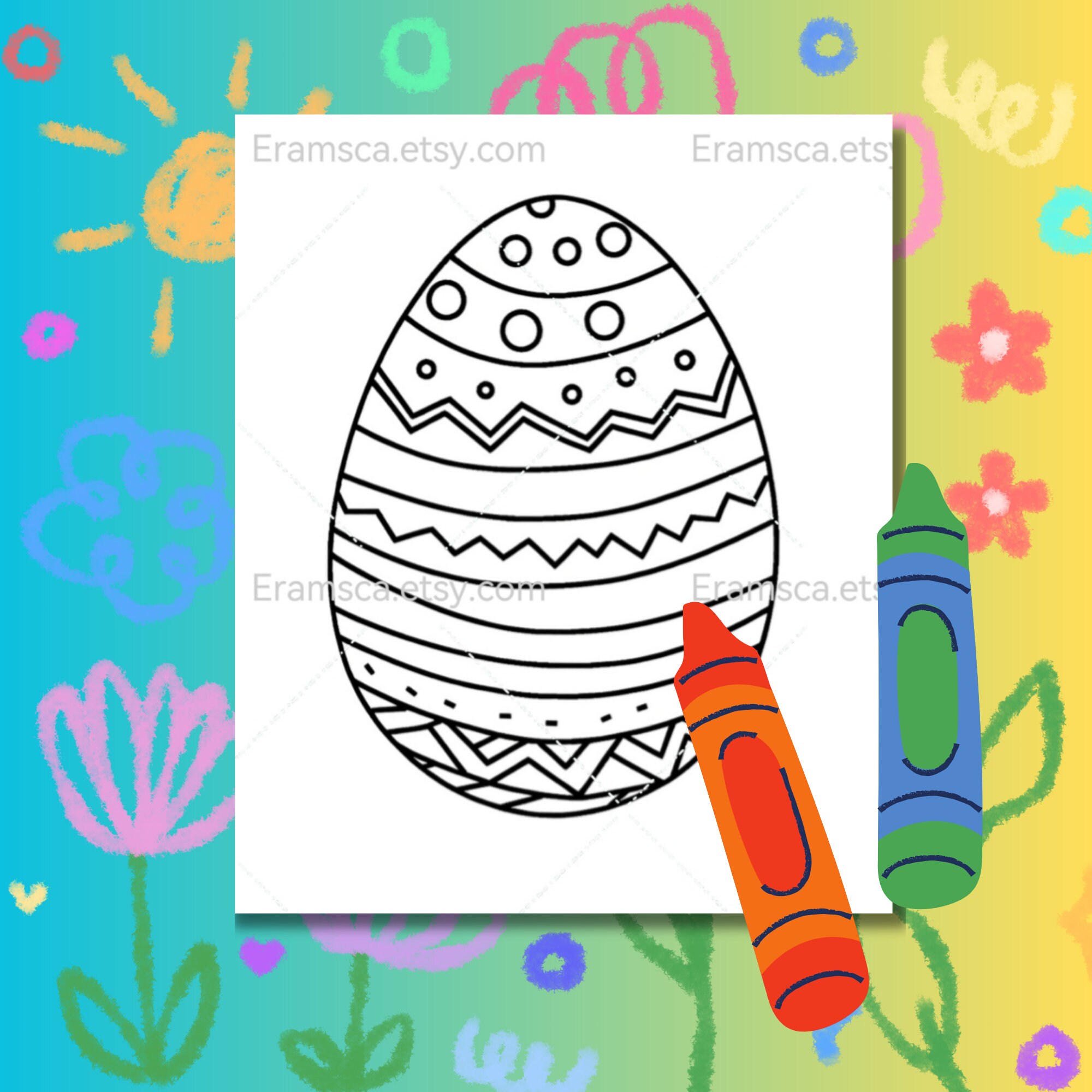 Easter Coloring Pages for Kids - Instant Download Printable Zip 16 ...