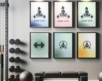 Home Gym Wall Art Bundle: 26 Fitness Motivation Posters Digital Download 2026 workout