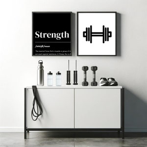Home gym wall set of 6 black, fitness art, motivational poster, home gym quote, printable art, fitness motivation, gym printable poster; gym