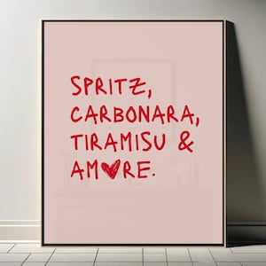 Italian amore quote Print | Printable | Italian Wall Decor | Italian Gifts | Minimalist Decor | Digital Download Printable | Spritz, amore