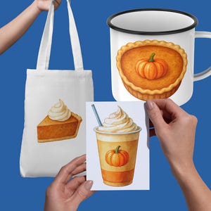 Thanksgiving Digital Sticker Pack: Autumn Clipart, Planner, Scrapbook (8 PNG Files)