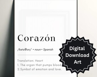 Spanish Words Print Set: Minimalist Wall Art (Digital Download)