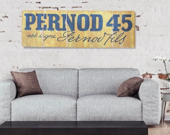 Large Pernod vintage wooden sign, old sign, vintage french sign, handmade large wall art, pernod aperitif, french, chabby chic large decor