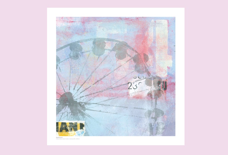 Contemporary Ferris wheel unframed art print Abstract art poster Contemporary art print Typography art poster Affordable art print