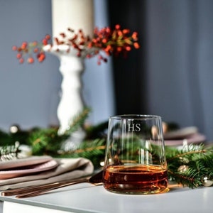 Personalised &#39;Highland&#39; Whiskey, Scotch, Gin Glasses | Beautifully Monogrammed Premium European Crystal Glassware