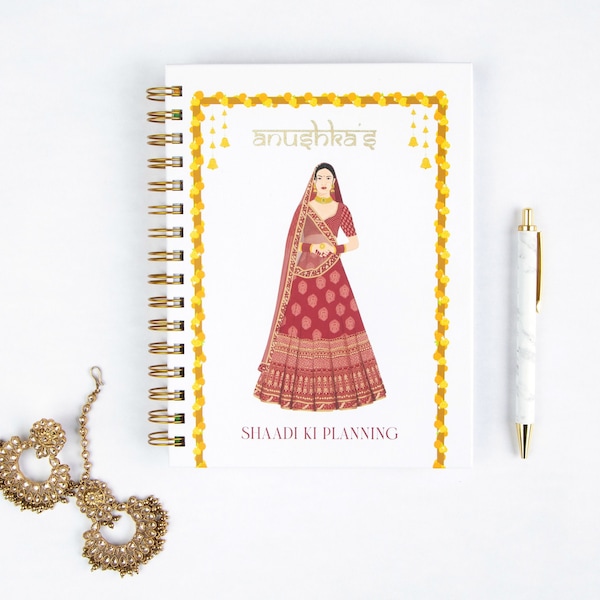 Personalised Indian Wedding Planner & Organiser - Ivory Indian Bride, Engagement Gift Idea, Luxury Bridal Planner, Hindu Wedding Planner