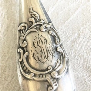 R R Monogrammed Sugar tongs Silver plated L 14.5cm