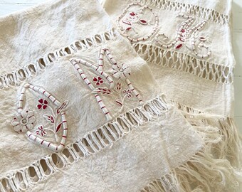 French Table runner s/2 monogrammed O M