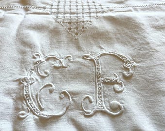 French Napery C F monogrammed