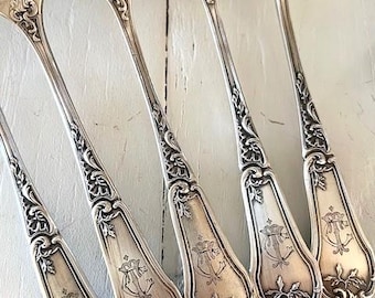Vintage French Cutlery 11 persons monogrammed C T or T C