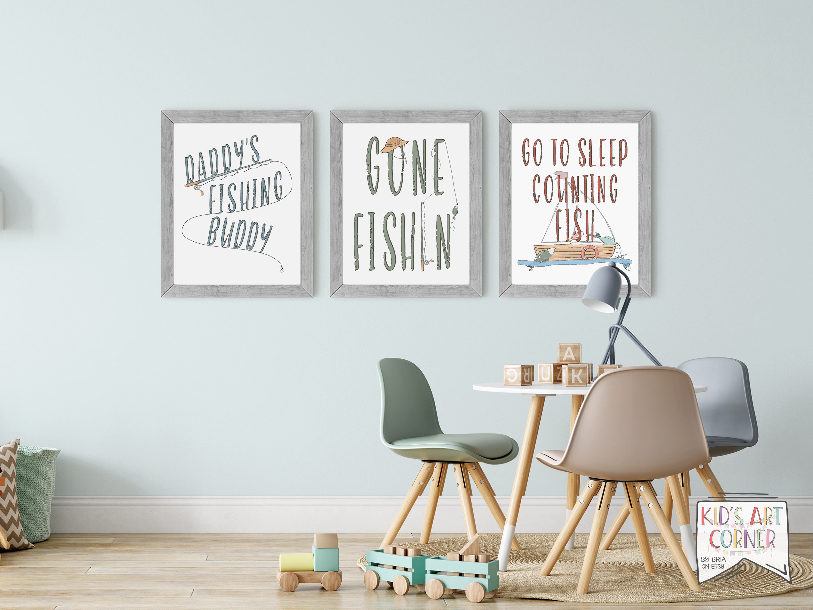 Fishing Themed Nursery Decor Bundle Daddy's Fishing Etsy