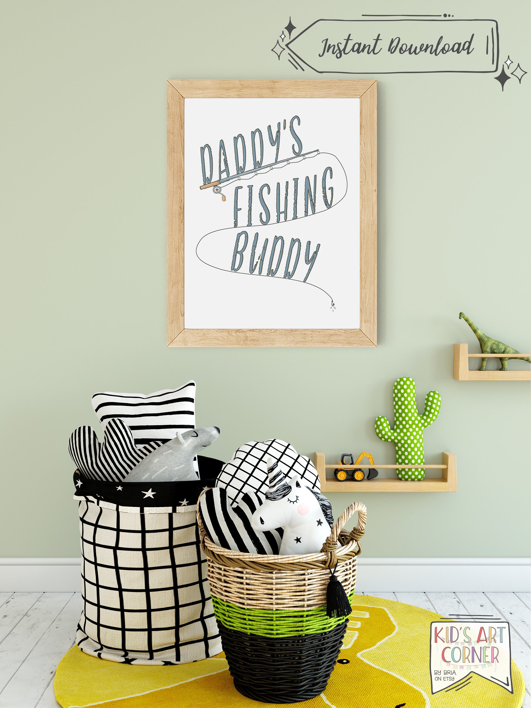 Fishing Themed Nursery Decor Bundle Daddy's Fishing Etsy