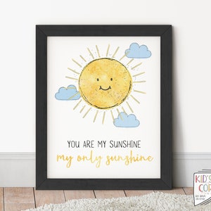 You Are My Sunshine | Colorful Nursery Decor | Kids Room Decor | Wall art | Baby shower gift | PRINTABLE | DIGITAL DOWNLOAD