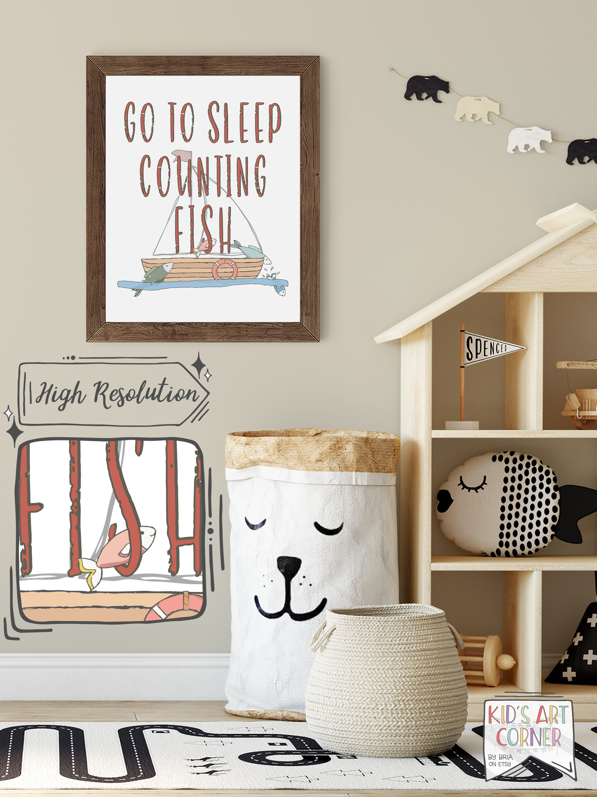 Fishing Themed Nursery Decor Bundle Daddy's Fishing Etsy