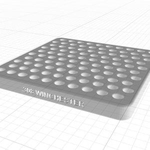 308 Winchester Reloading Block .STL File für .308, hat 100 Spaces. Super für einmal gebranntes Messing. Messing Gehäuse. Digitaler Download