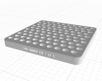 308 Arquivo Winchester Reloading Block .STL para .308, tem 100 espaços. Ótimo para latão queimado uma vez. Invólucros de latão. SOMENTE download digital
