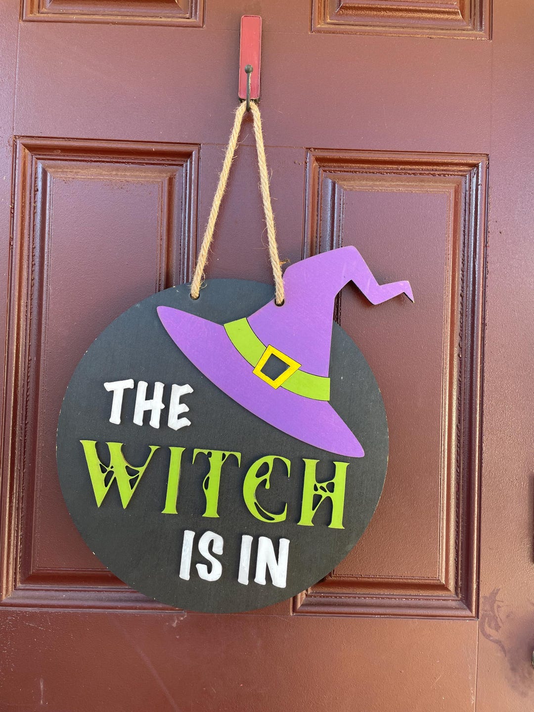 Witch Hat Door Hanger | Spooky Halloween Welcome Wreath - Etsy