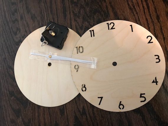 DIY Clock Kit: Unfinished Laser Cut Plywood, Adult Craft Project