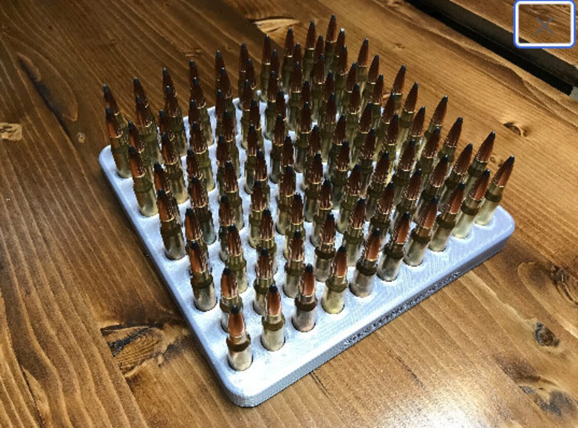 308 Winchester Reloading Block .STL File for .308, Has 100 Spaces ...
