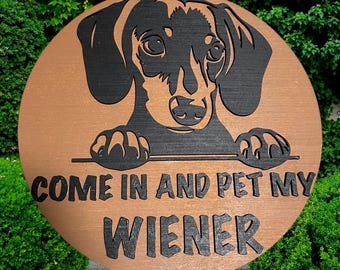 Dackel Türschild: 38 cm Laser Cut Wiener Hund Schild