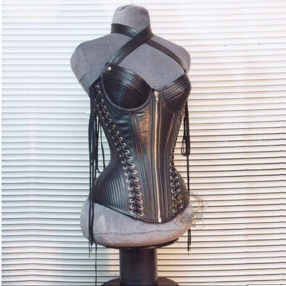 Vrouwen Bondage Overbust Korset Staal Uitgebeende Lingerie Corset Echt Leer Lace Up Bruiloft Korset Halloween Gift