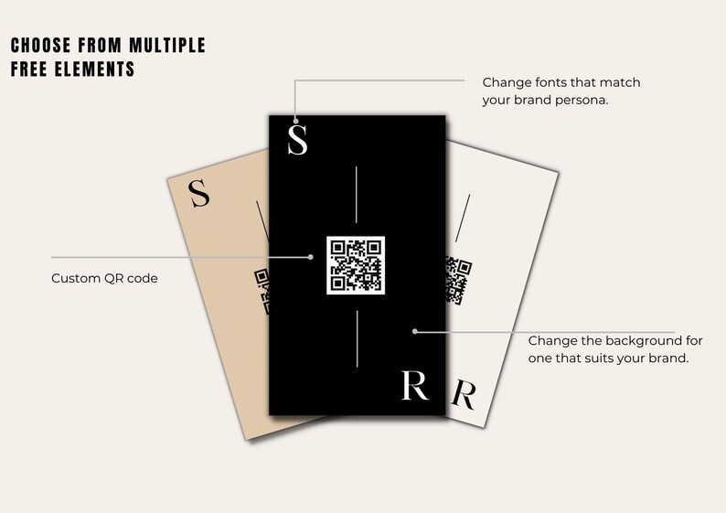 Business Cards QR Code Canva Template Instant Download Printable