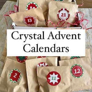 Crystal Holiday Advent Calendar Mystery Box Tumbles Raws Carvings Jewelry Christmas Yule Gifts