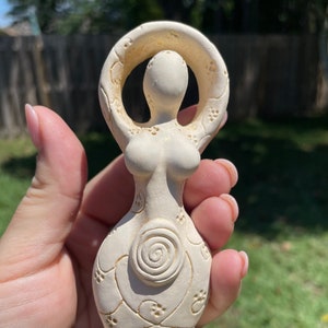 Spring Goddess Gypsum Statue Altar Sacred Space Persephone Deity Figurine