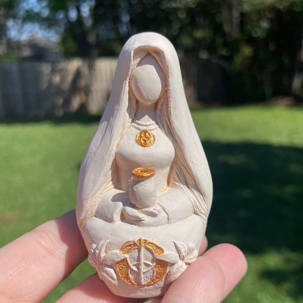 Mary Magdaline Gypsum Statue Altar Sacred Space Figurine Divine Feminine Priestess