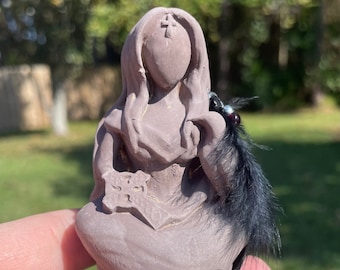 The Morrigan Goddess Gypsum Statue Irish War Protection Altar Sacred Space Deity Figurine